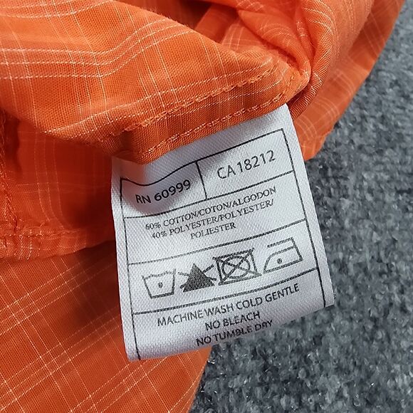 Clemson Tigers Shirt Mens Medium Orange Plaid Casual Short Sleeve Button Down - Picture 14 of 15